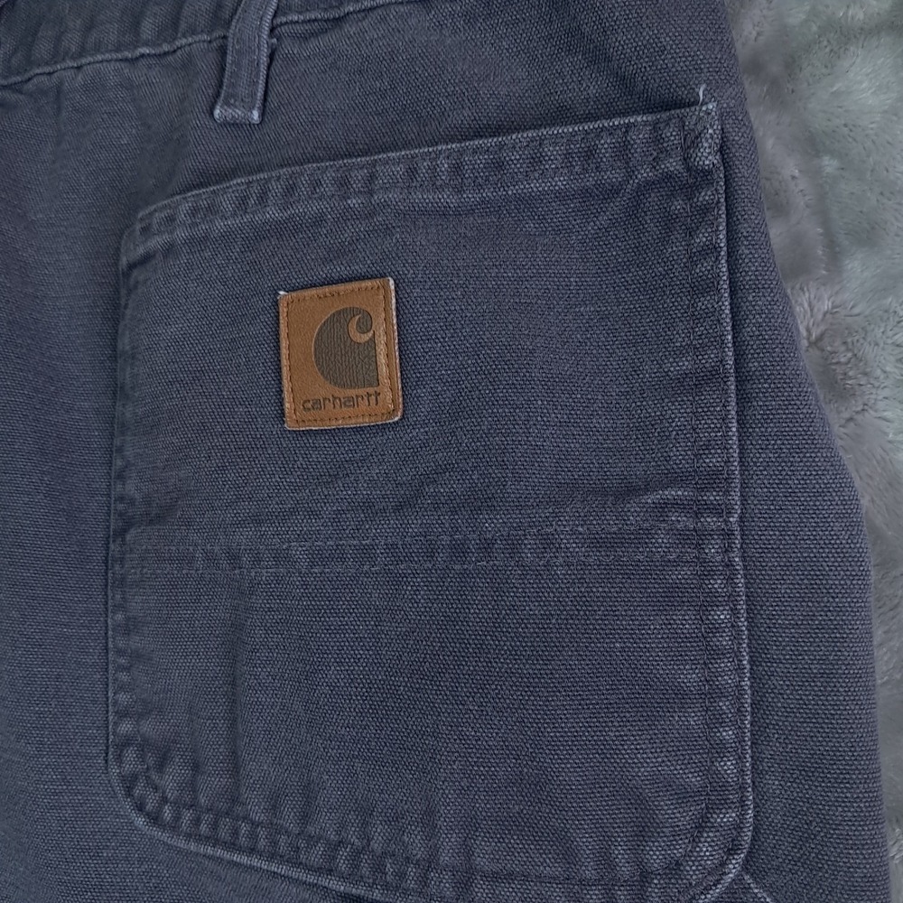Carhartt B11 PTB Dungaree Fit Carpenter Pants 40x32 Grey/Blue Union Workwear